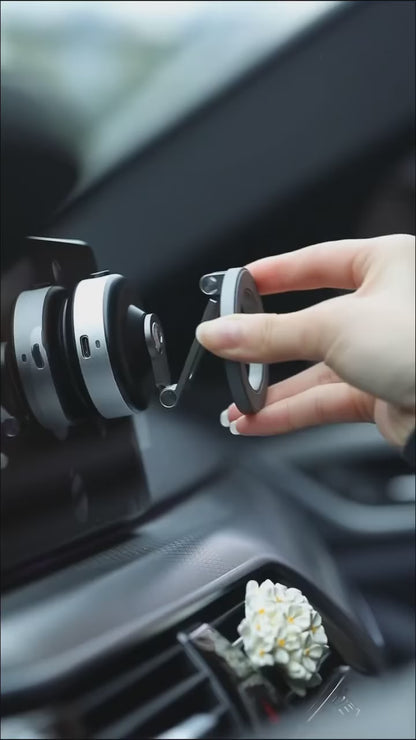 360° Vacuum Magnetic Phone Holder - Suction Cup Car Mount with Foldable Stand